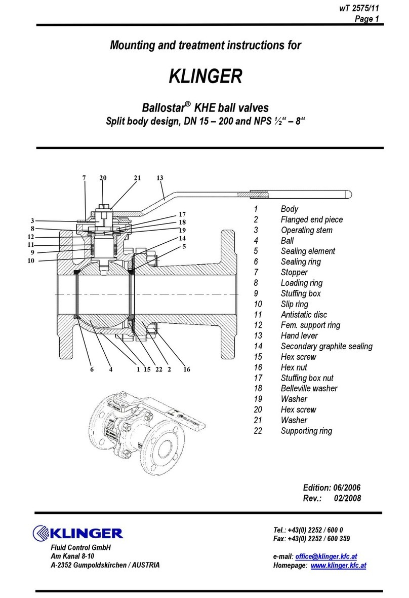 KLINGER Ballostar KHE Mounting and Treatment Instructions
