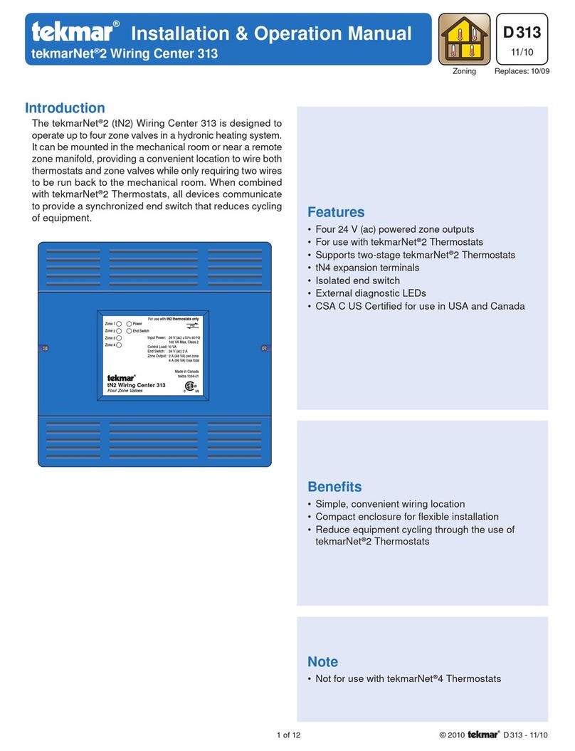 Tekmar 313 User manual
