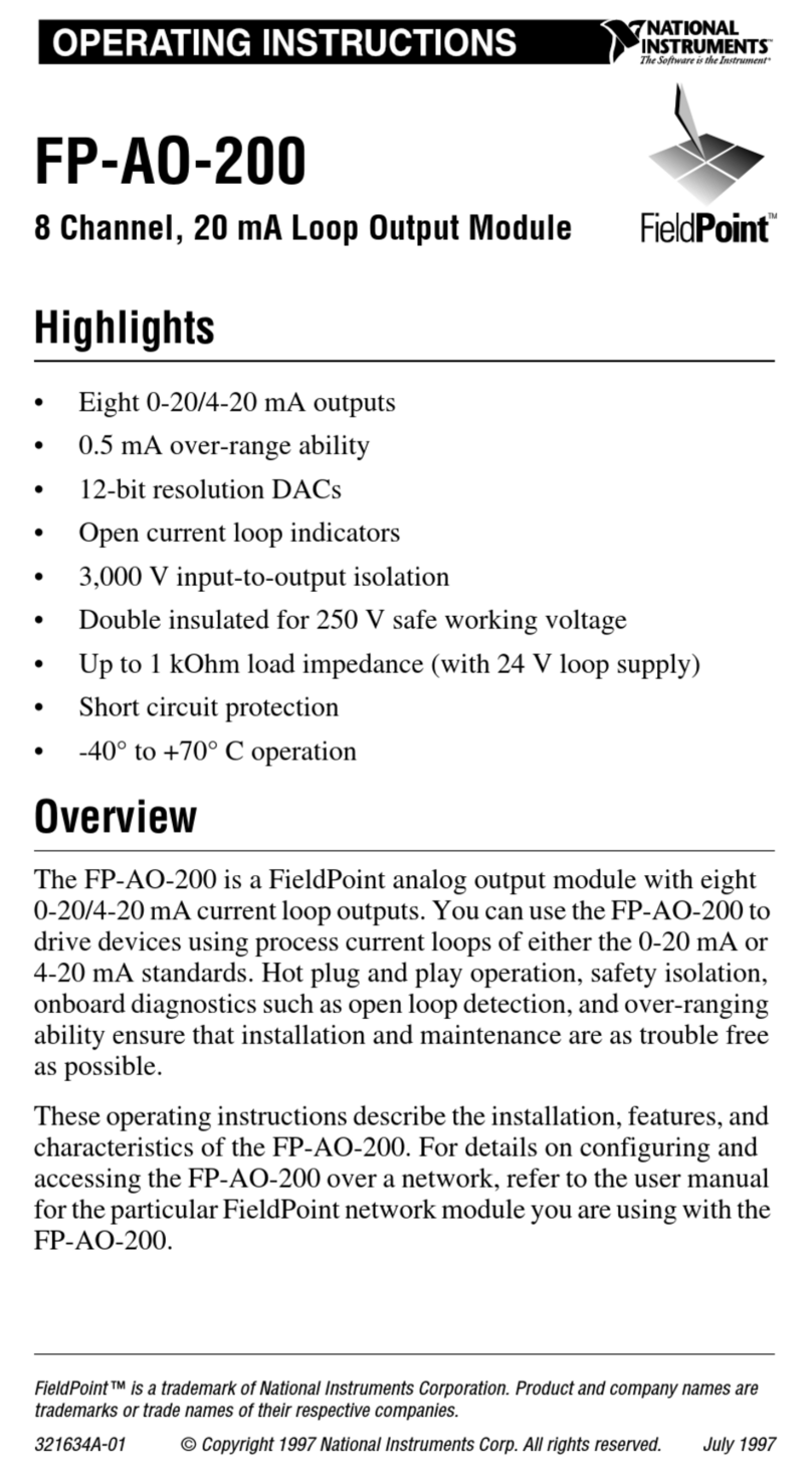 National Instruments FIeldPoint FP-AO-200 User manual