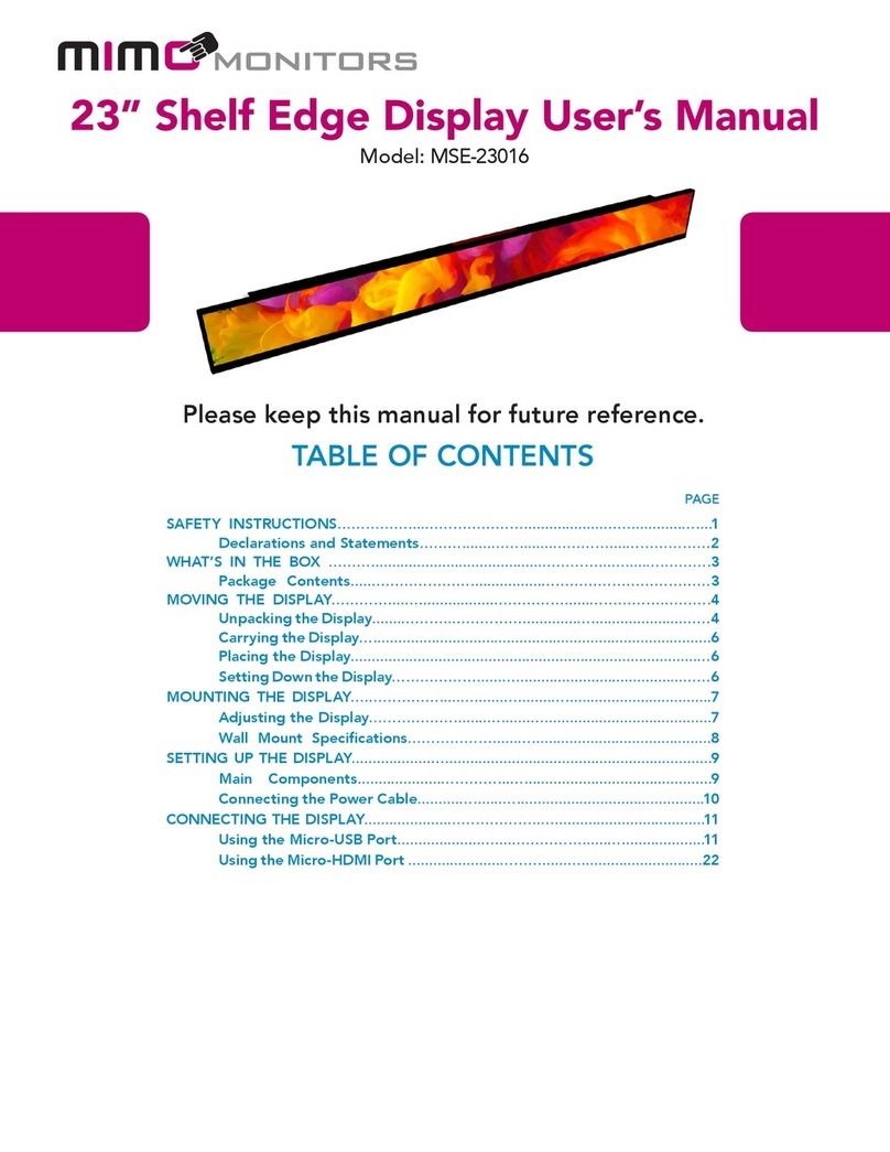 Mimo Monitors MSE-23016 User manual