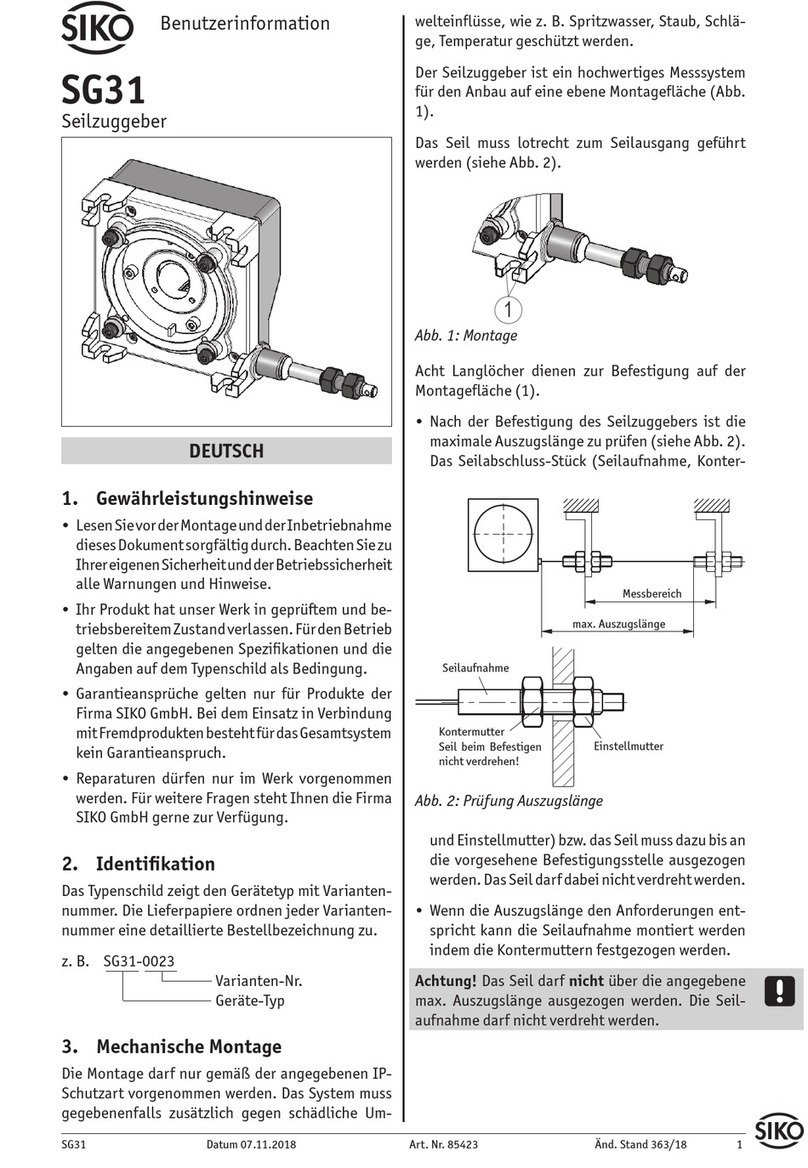 Siko SG31 Operation manual