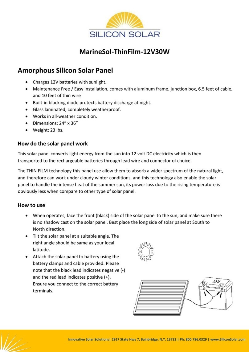 Silicon Solar MarineSol ThinFilm 12V30W user manual