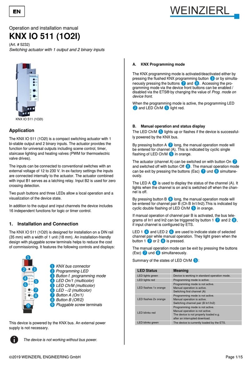 Weinzierl KNX IO 511 Operation and installation manual