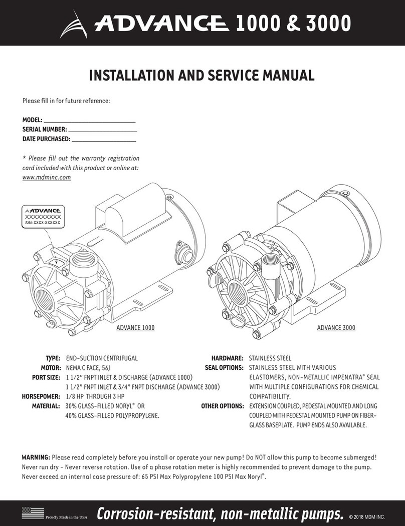 MDM INC. Advance 1000 Installation and service manual MDM INC. Advance 1000 Installation and service manual