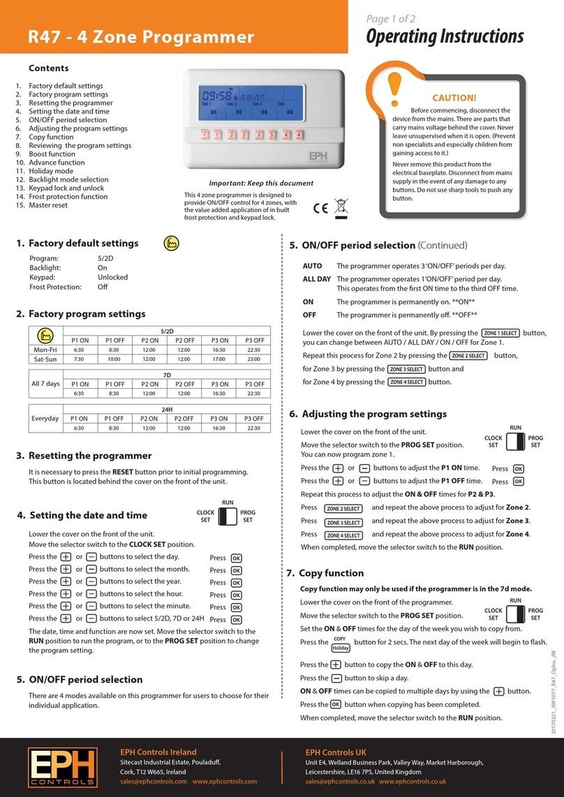 EPH Controls R47 User manual