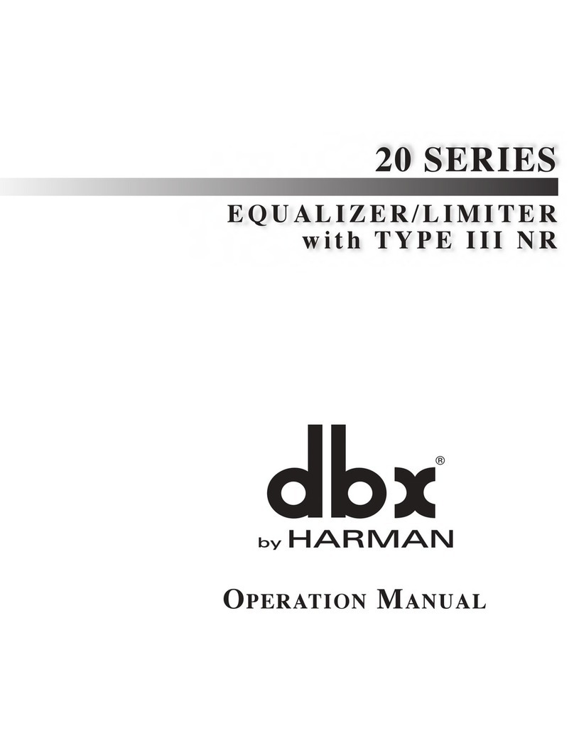 Harman DBX 20 Series Operation manual