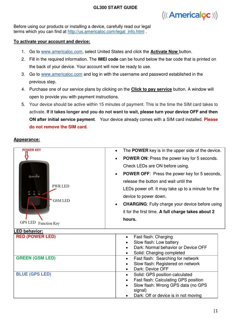 Americaloc GL300 Start guide