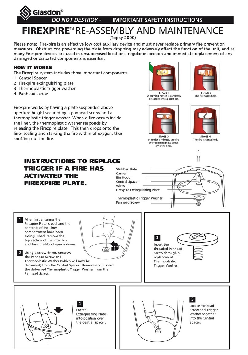 Glasdon FIREXPIRE Assembly and maintenance instructions