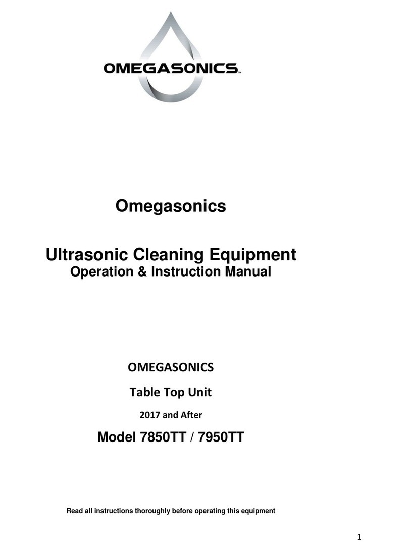 Omegasonics 7850TT Operation & instruction manual