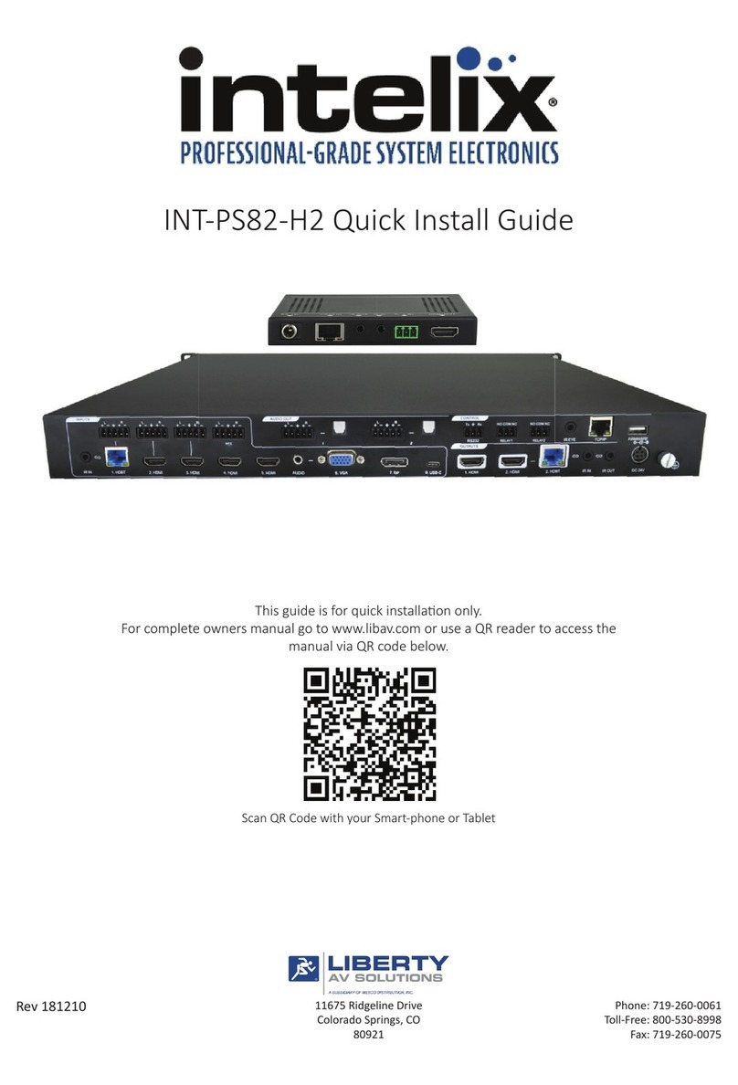 Liberty AV Intelix INT-PS82-H2 User manual