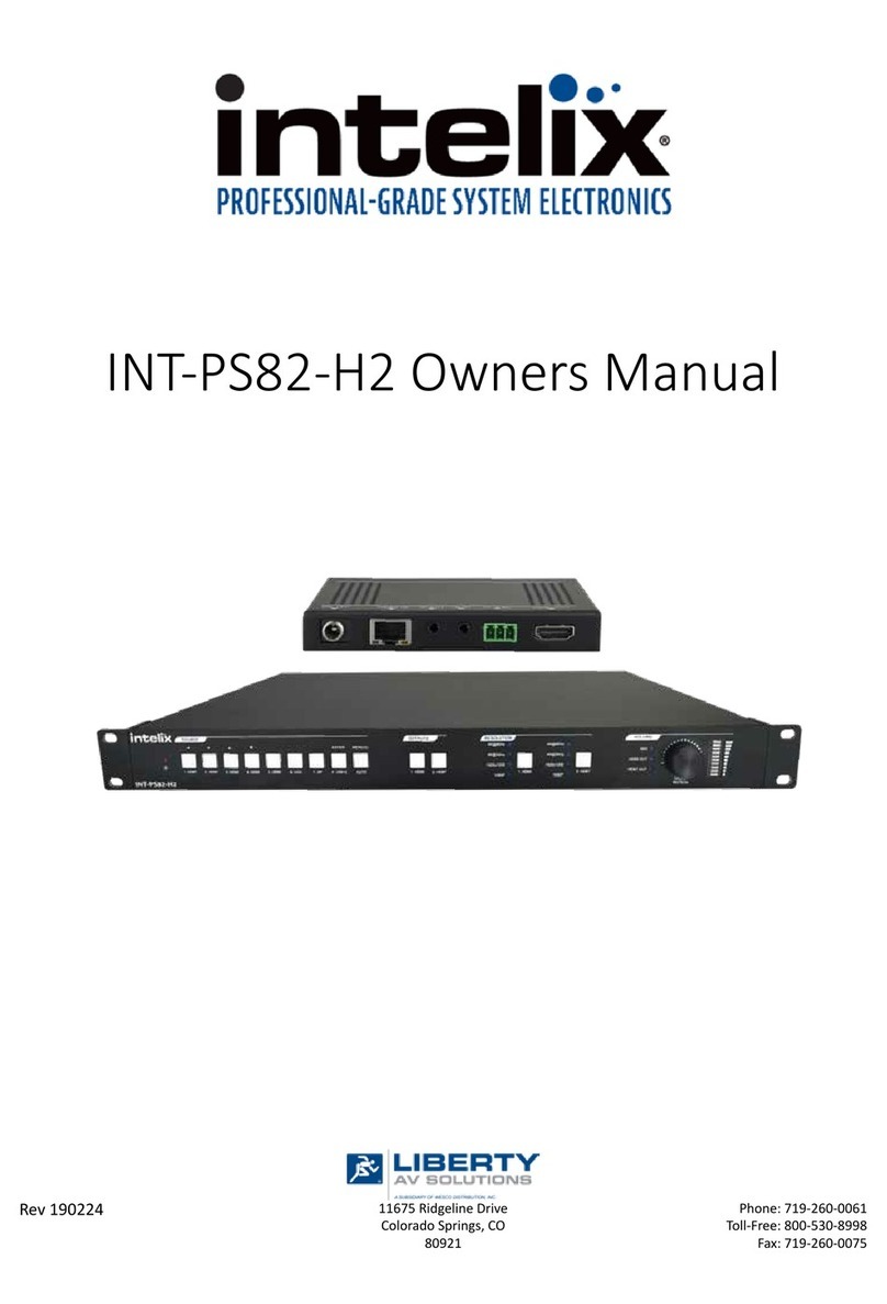Liberty AV Intelix INT-PS82-H2 owner's manual