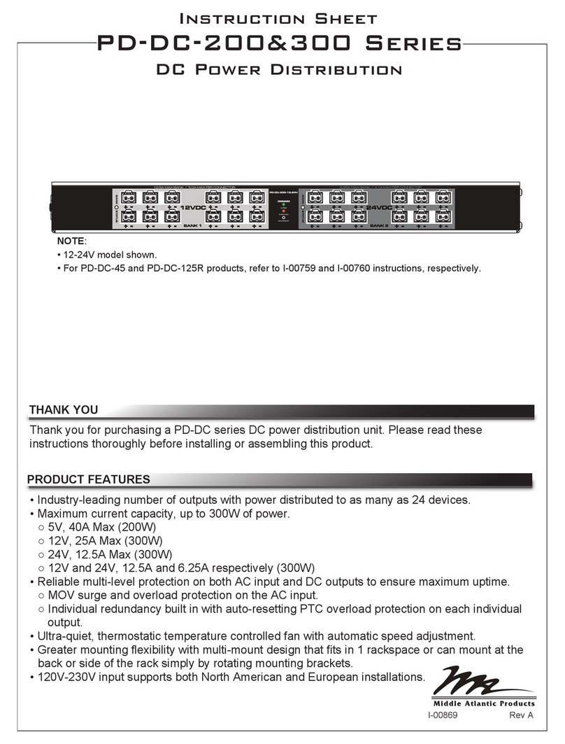 Middle Atlantic Products PD-DC-200 Series instruction sheet Middle Atlantic Products PD-DC-200 Series instruction sheet
