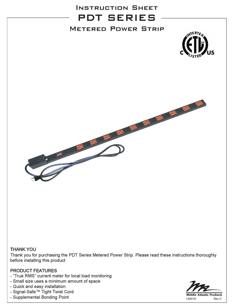 Middle Atlantic Products PDT Series instruction sheet Middle Atlantic Products PDT Series instruction sheet