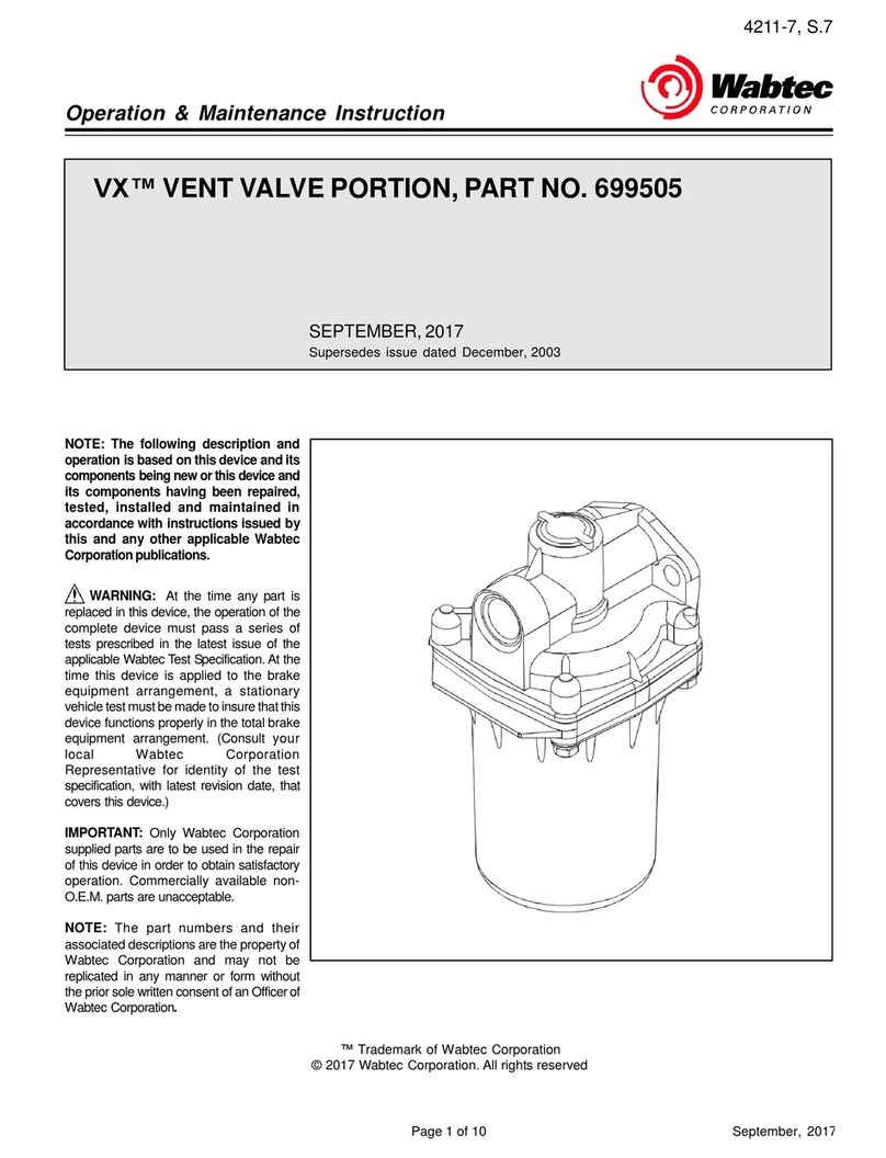 Wabtec VX Operation & maintenance instructions Wabtec VX Operation & maintenance instructions