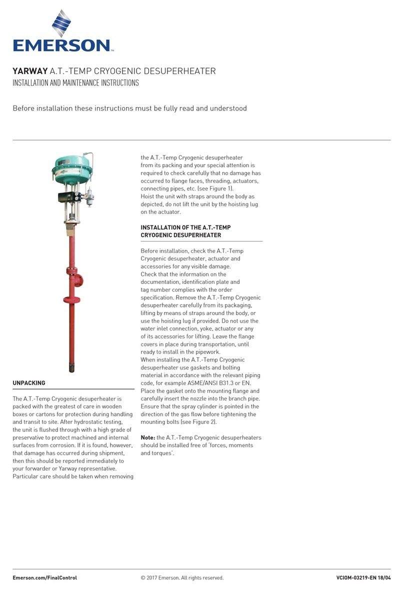 Emerson Yarway User manual