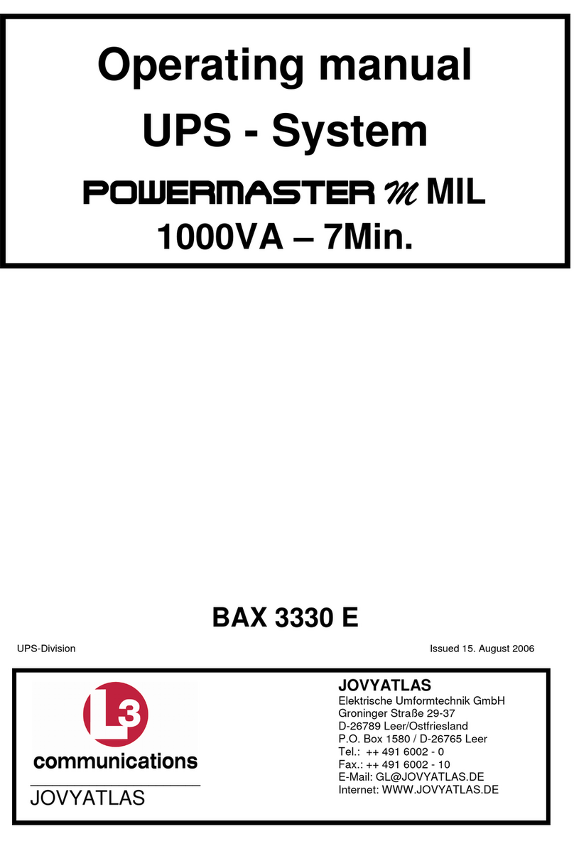 Jovyatlas Powermaster ? Series operating manual