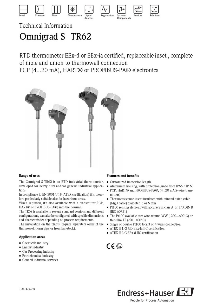 Endress+Hauser Omnigrad S TR62 Series technical information