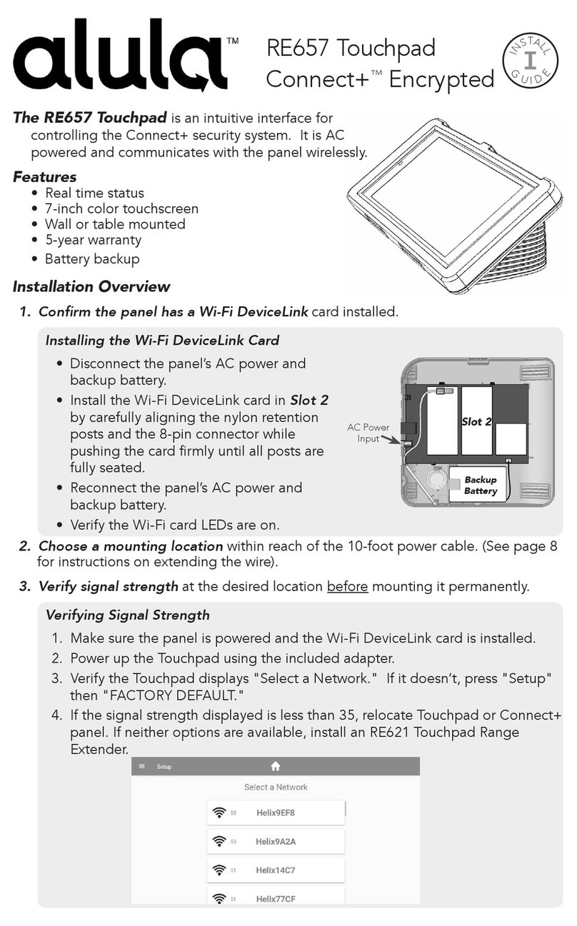Alula RE657 User manual