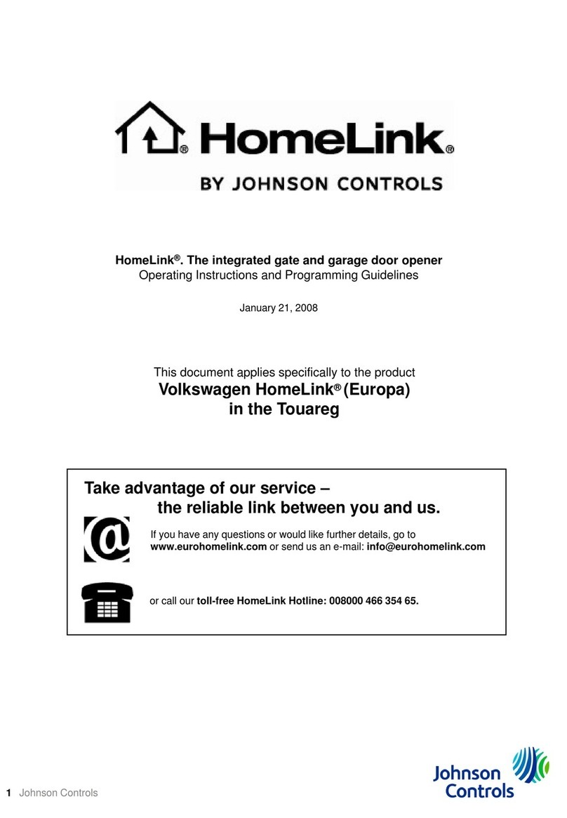 Johnson Controls HomeLink Owner's manual