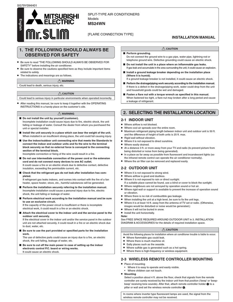 Mitsubishi Electric Mr.Slim MS24WN User manual