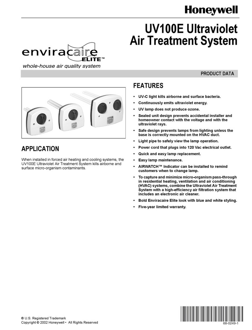 Honeywell Enviracaire Elite UV100E Operation manual