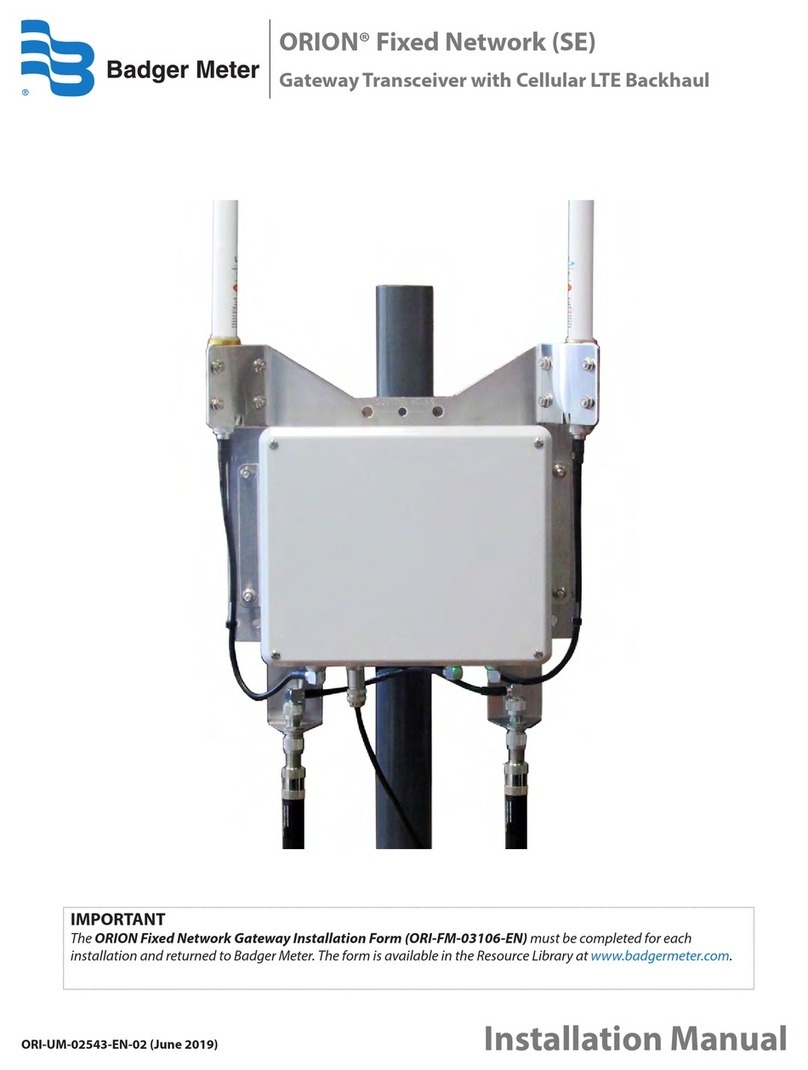 Badger Meter ORION Fixed Network installation manual