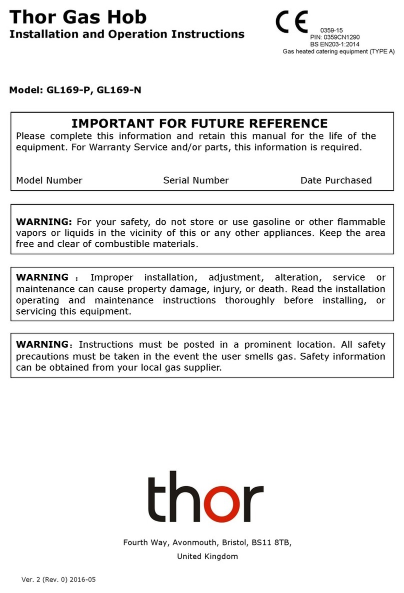 THOR GL169-P Installation and operation instructions THOR GL169-P Installation and operation instructions