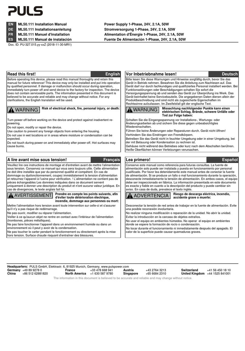 Puls ML50.111 installation manual