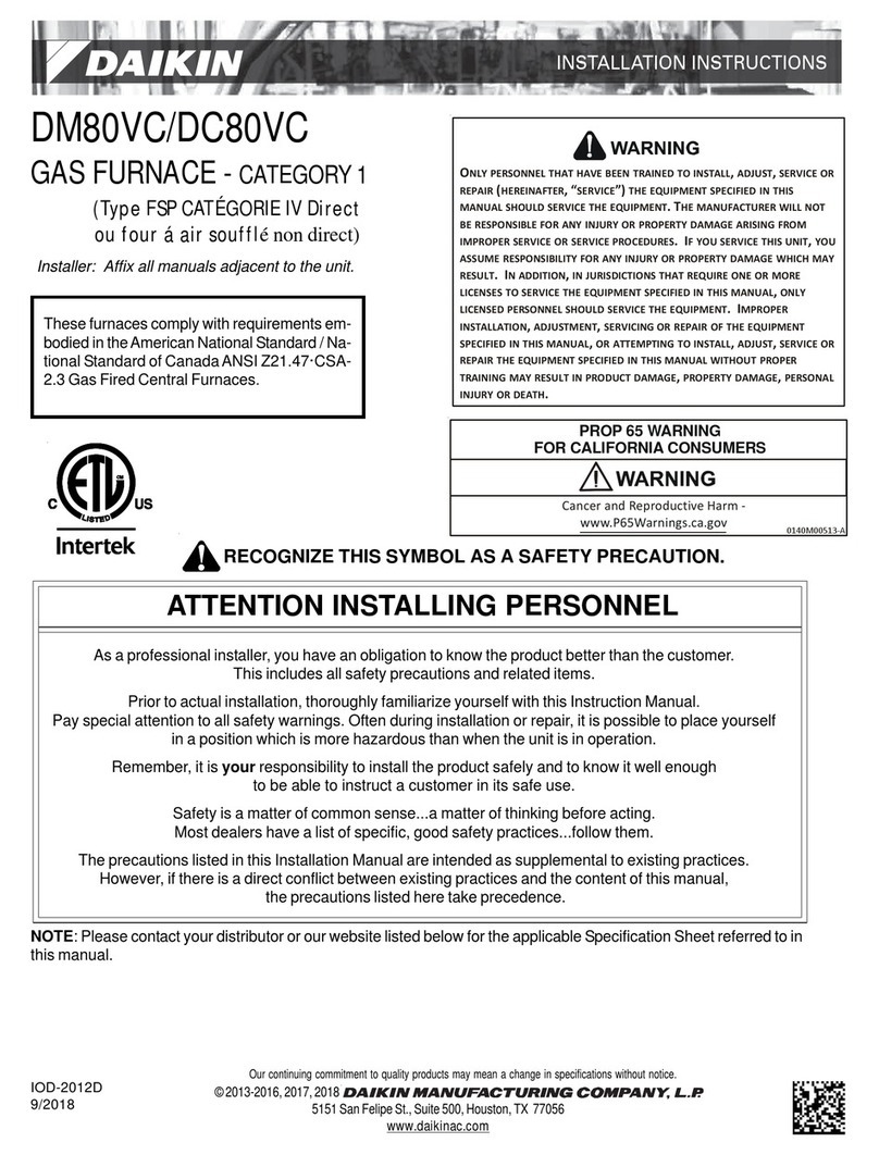 Daikin DM80VC installation instructions