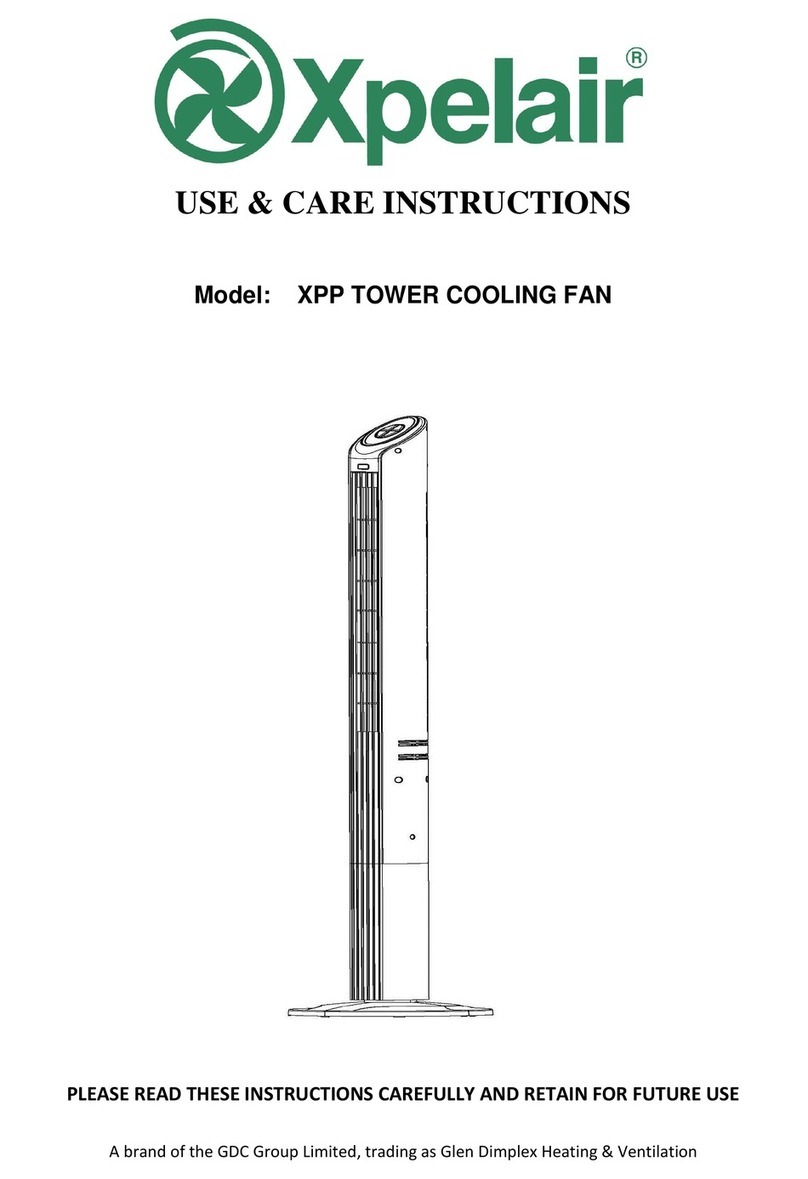 Xpelair XPP Use & care instructions