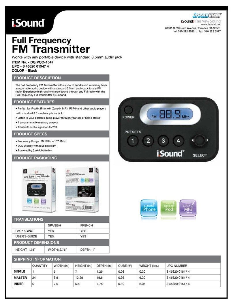 DreamGEAR I.SOUND DGIPOD-1547 manual