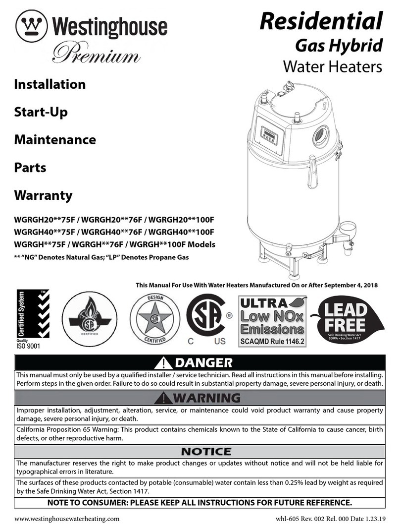 Westinghouse WGRGH20**75F Series Installation, start-up, maintenance, parts, warranty Westinghouse WGRGH20**75F Series Installation, start-up, maintenance, parts, warranty