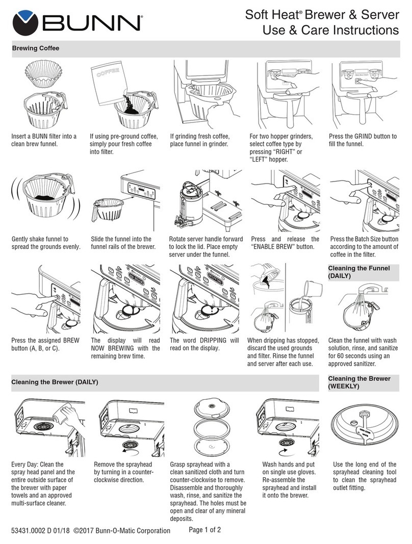 Bunn Soft Heat Server Quick reference guide