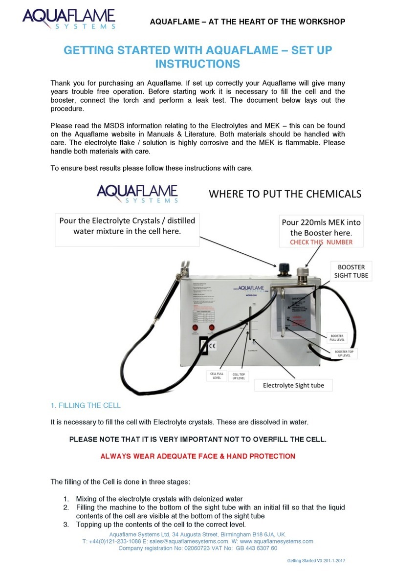 AQUAFLAME 800 Setup instructions
