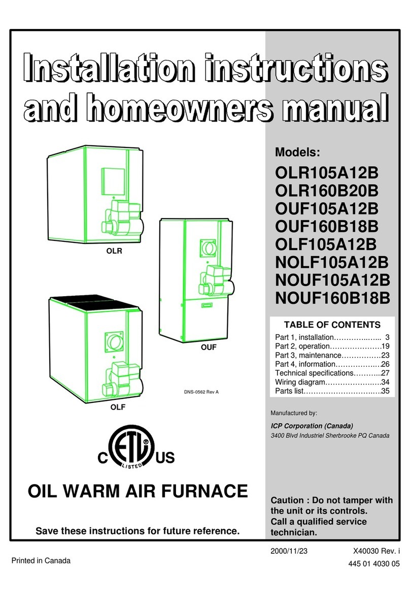 ICP OLR Series Installation instructions and homeowner's manual