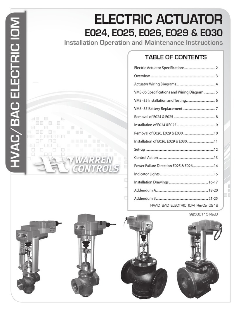 Warren Controls E024 Installation, operation and maintenance instructions