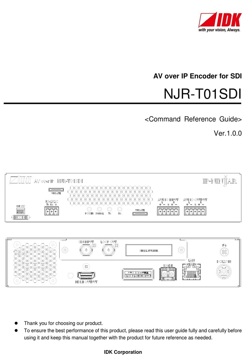 IDK NJR-T01SDI Operating manual