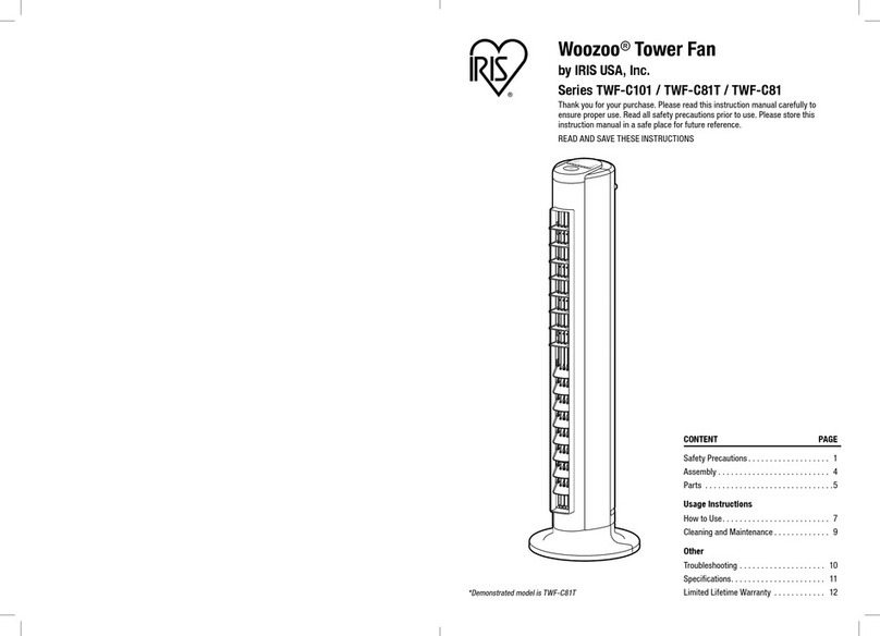 IRIS Woozoo TWF-C101 Series manual