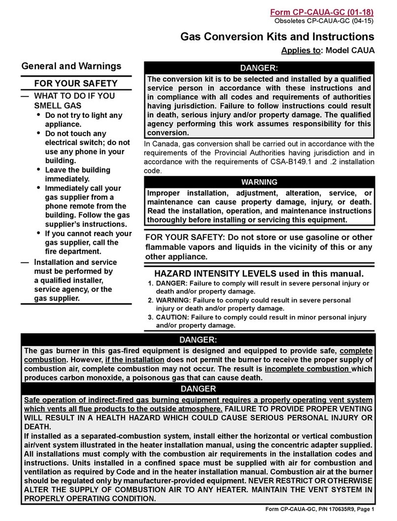Reznor CAUA Series User manual