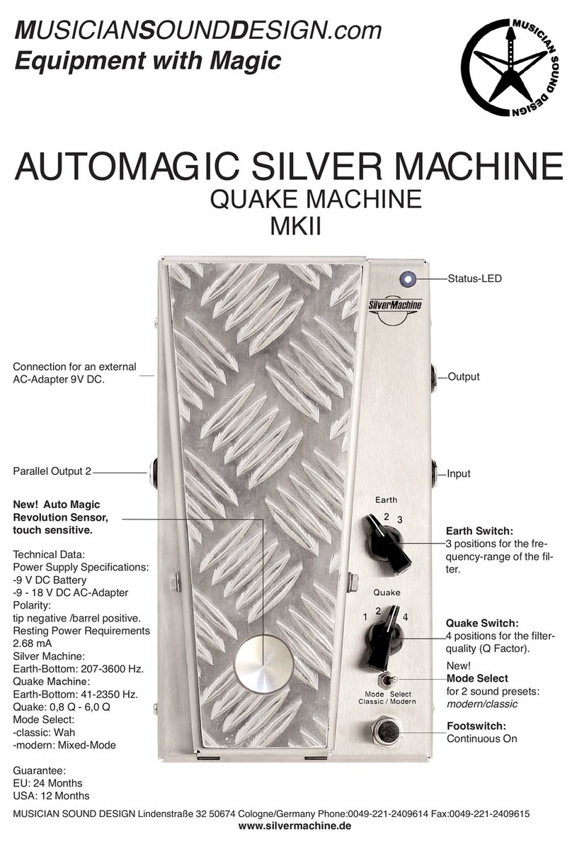 Musician Sound Design Automagic Silver Machine MKII operating manual