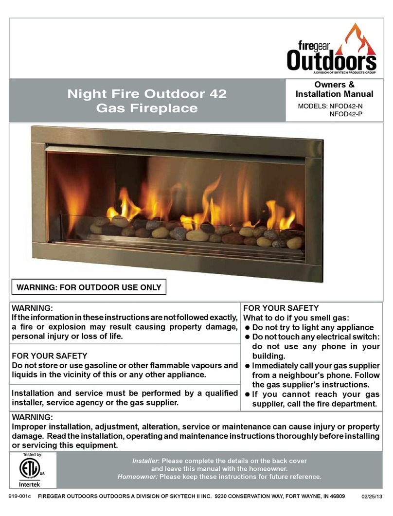 Firegear NFOD42 Series Owners & installation manual
