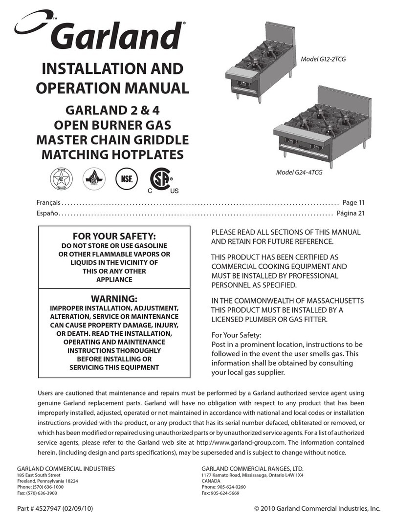 Garland G12-2TCG Installation and operation manual