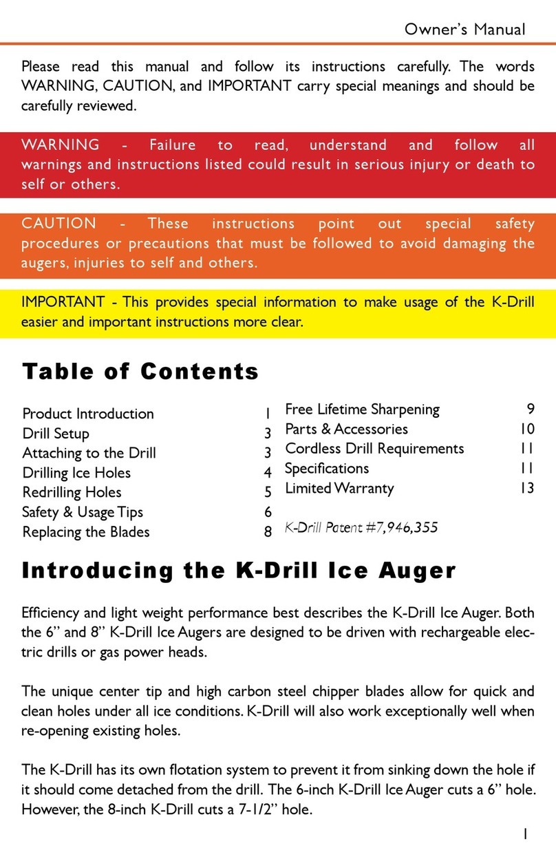 K-Drill Ice Auger owner's manual