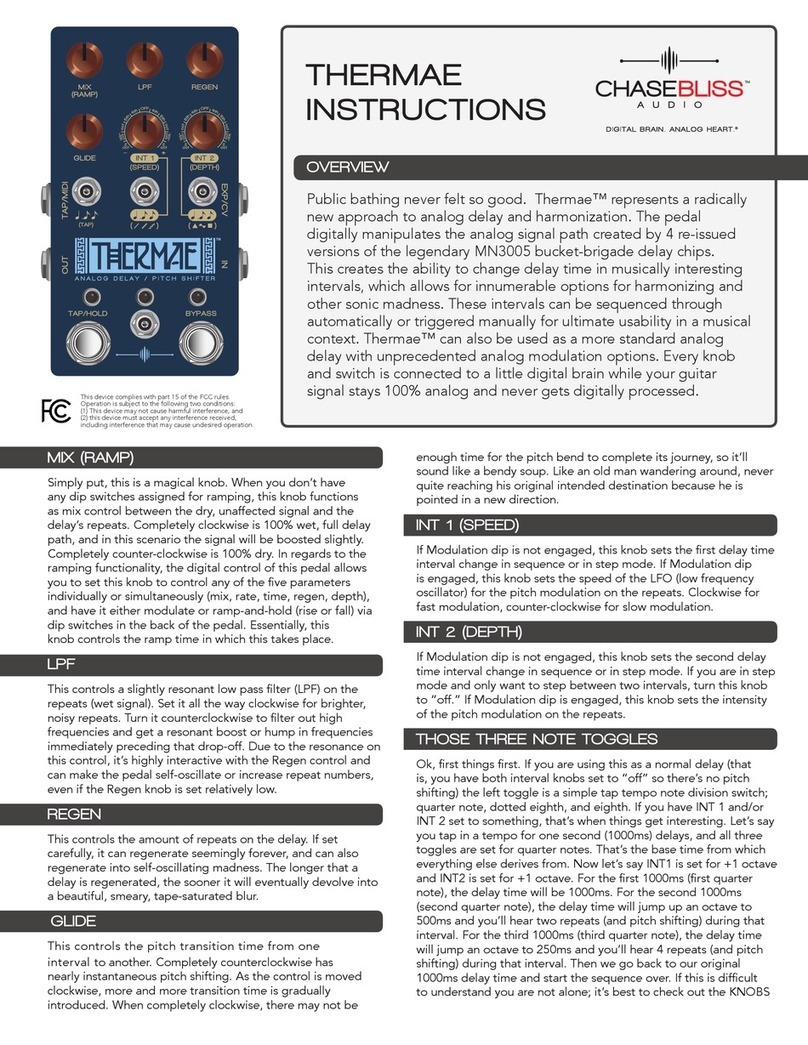Chase Bliss Audio Thermae User manual Chase Bliss Audio Thermae User manual