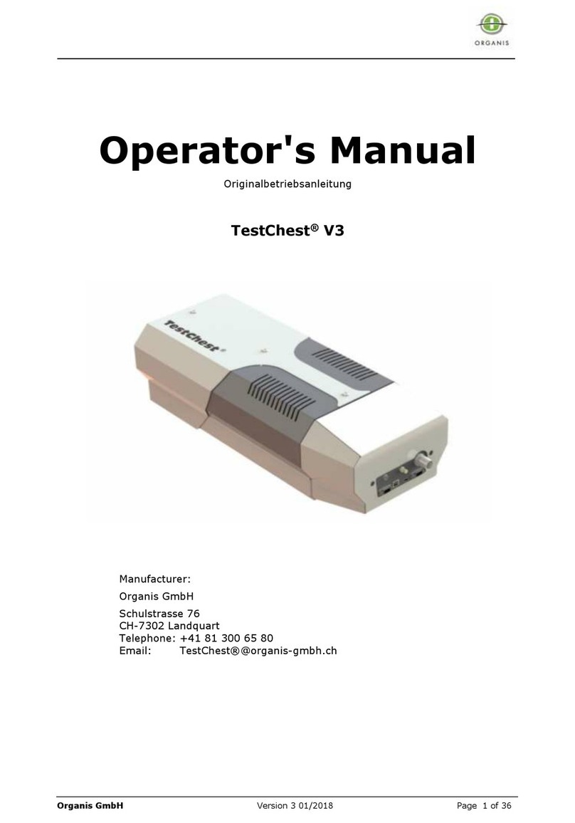 Organis TestChest V3 Operator's manual