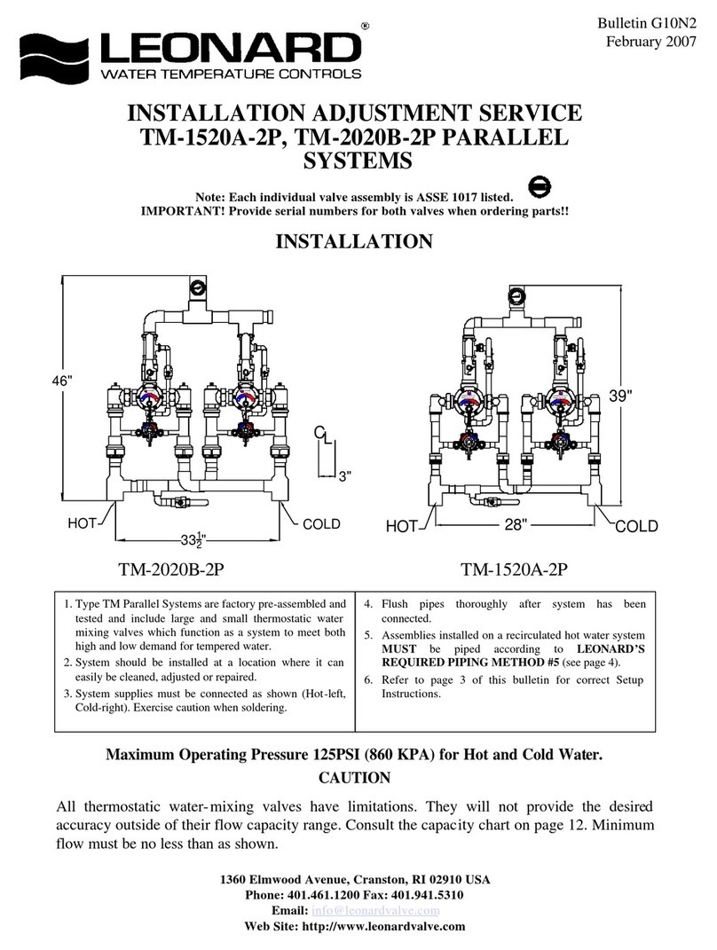Leonard TM-2020B-2P INSTALLATION ADJUSTMENT SERVICE