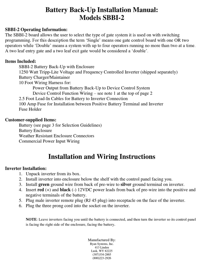 Byan Systems SBBI-2 installation manual