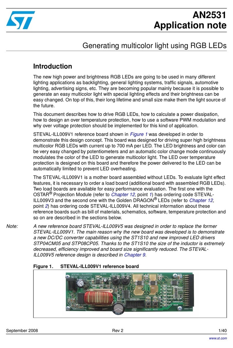 ST STEVAL-ILL009V1 Installation and operating instructions ST STEVAL-ILL009V1 Installation and operating instructions