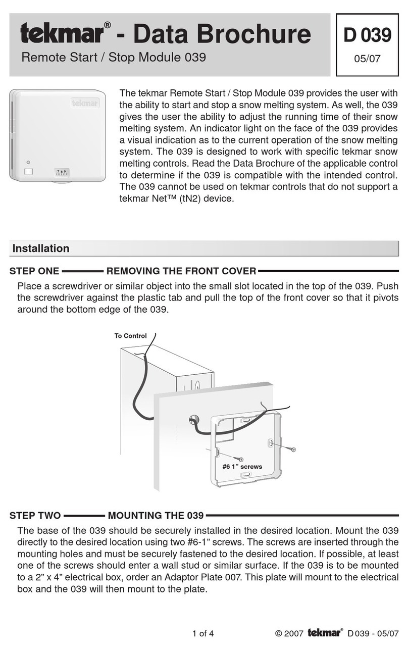 Tekmar 039 Data brochure
