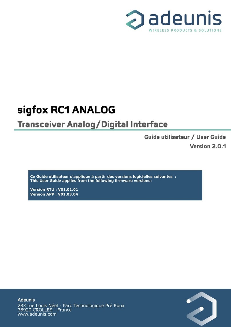 Adeunis RF sigfox RC1 ANALOG ARF8191BA user guide